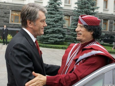 Муаммара Каддафи и Ющенка